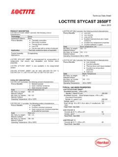 stycast 2850ft technical data sheet.